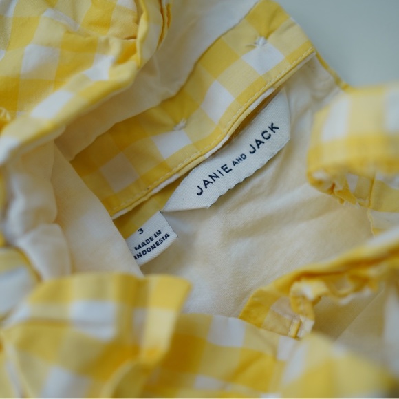 Janie and Jack Gingham Bow Top for little girls size 3 - Picture 4 of 6